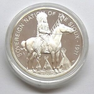 1971 Sovereign Nation of the Sioux Indian Tribe .999 Silver Proof Round